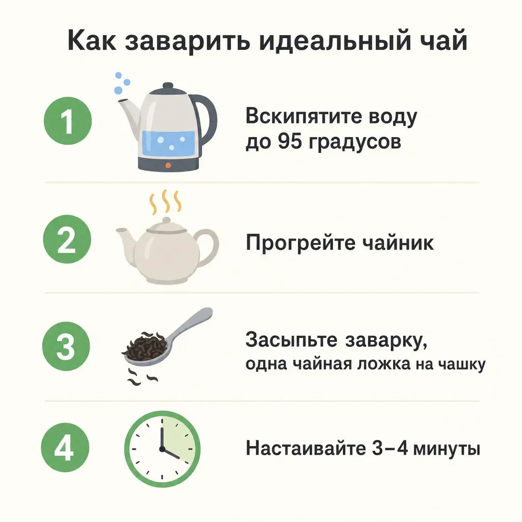 Инфографика про заваривание чая — результат Riverflow V2.5 Pro