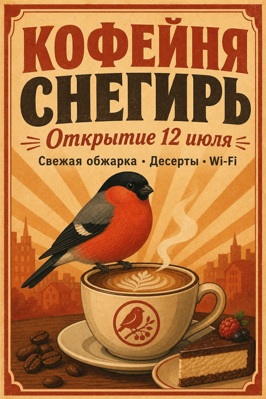 Афиша кофейни с русским текстом — результат GPT Image 2